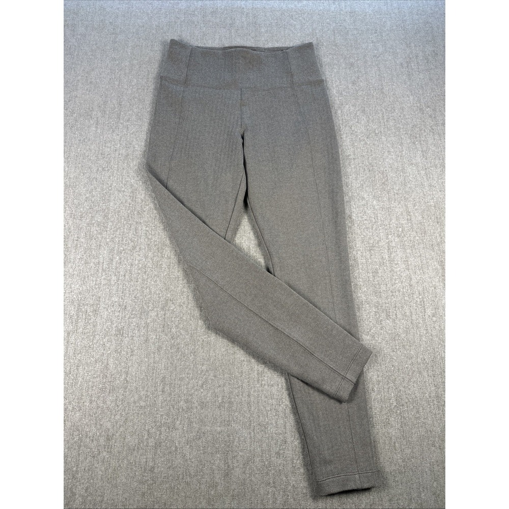 Athleta Delancey Herringbone Tight Women‎ Small Beige 25" Inseam Zip Pocket